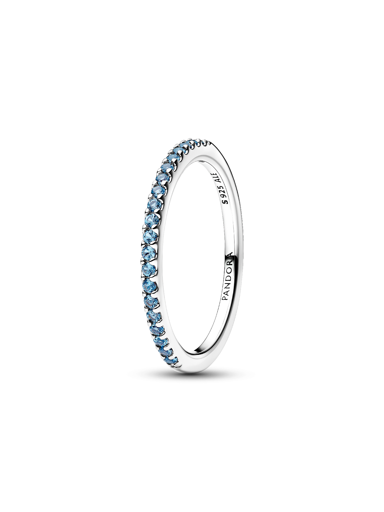 Funkelnder Aquamarinblauer Halb-Ewigkeits-Bandring