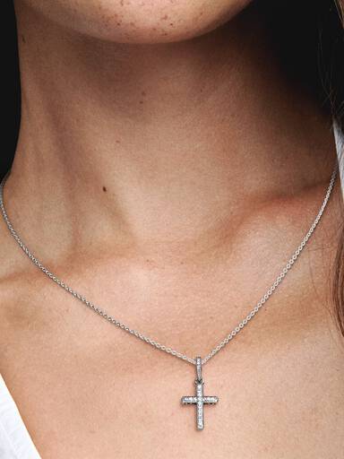 Ciondolo con Croce grande in Argento Sterling - 45,7cm Ciondolo con Croce grande in Argento Sterling - 45,7cm
