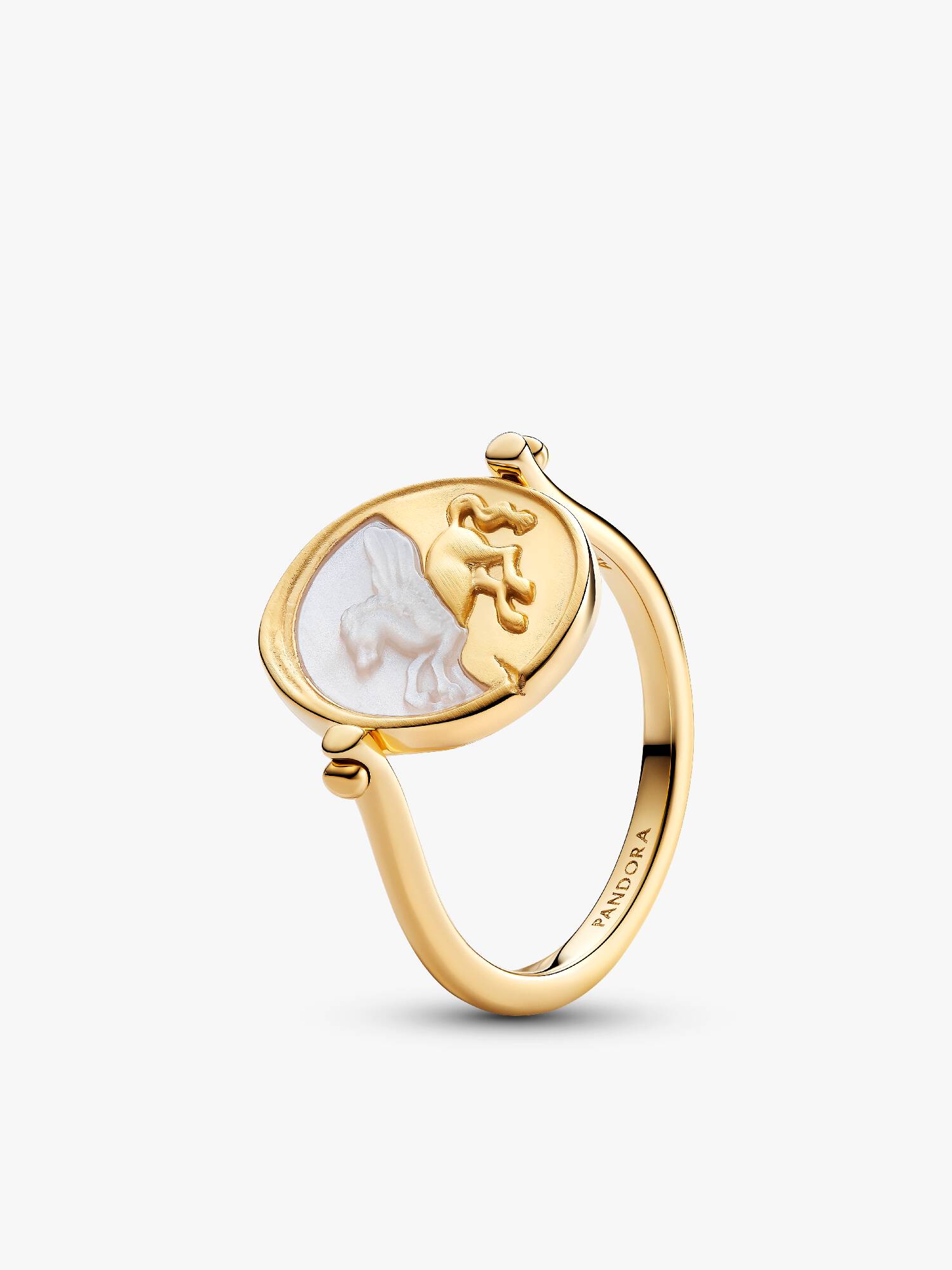 Anello con medallion Pegaso reversibile 