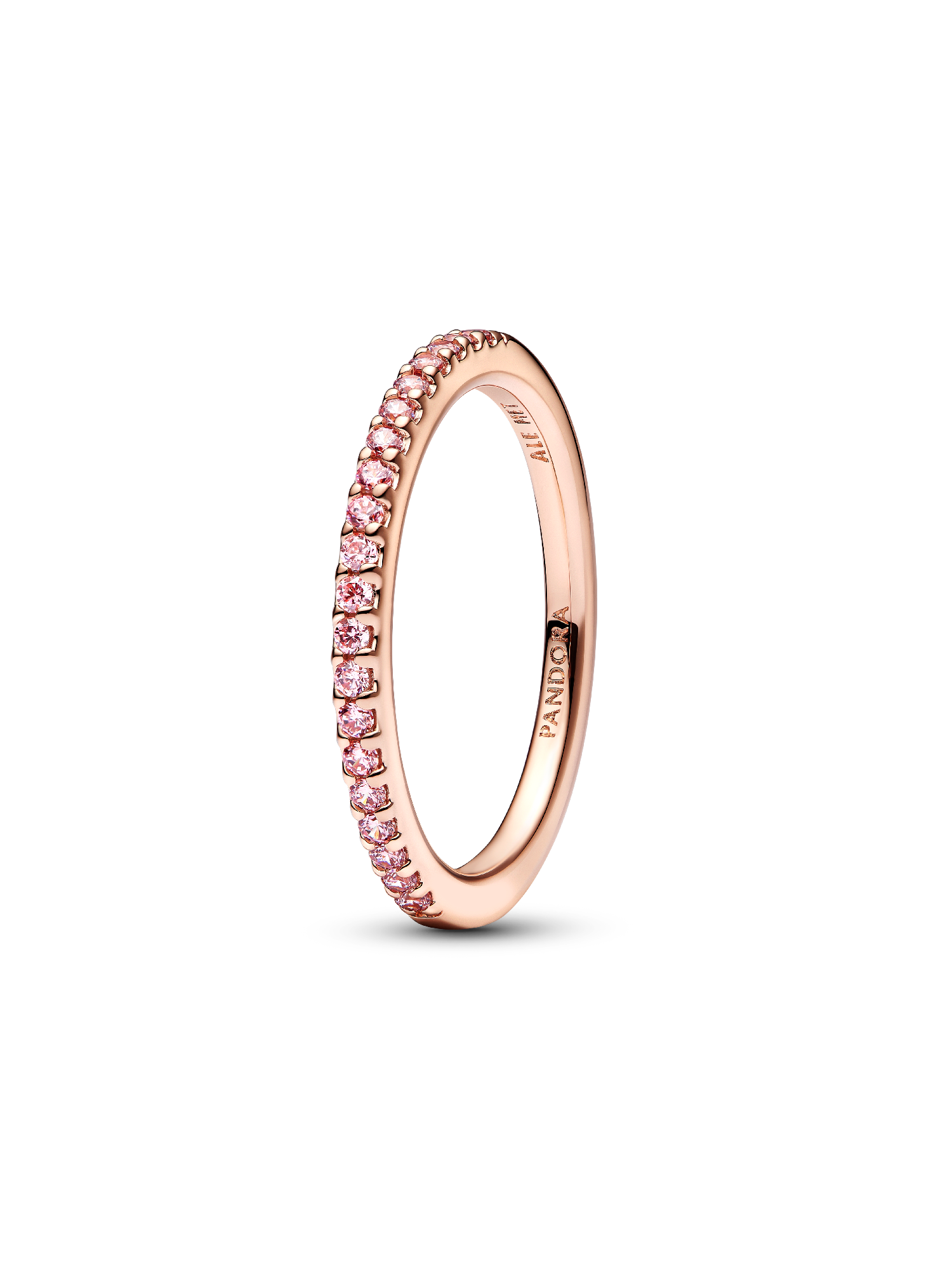 Funkelnder Rosafarbener Pavé-Band Ring