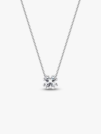 Collier à Pendentif Trèfle à Quatre Feuilles Scintillant