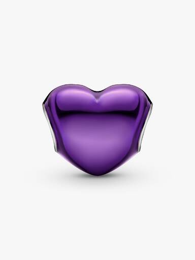 Charm Cœur Violet Métallique