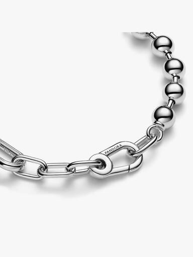 Bracciale maglia link e sfere metalliche