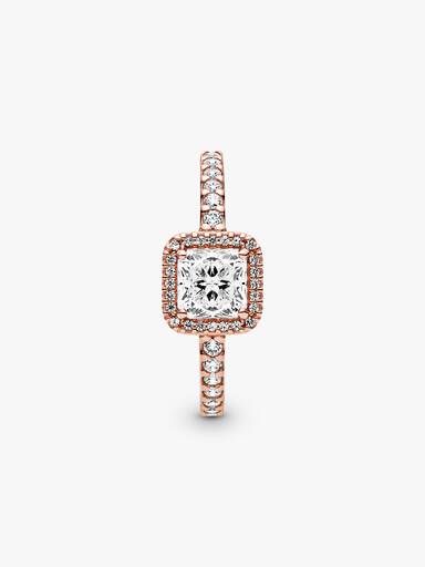 Bague Halo Scintillant Carré