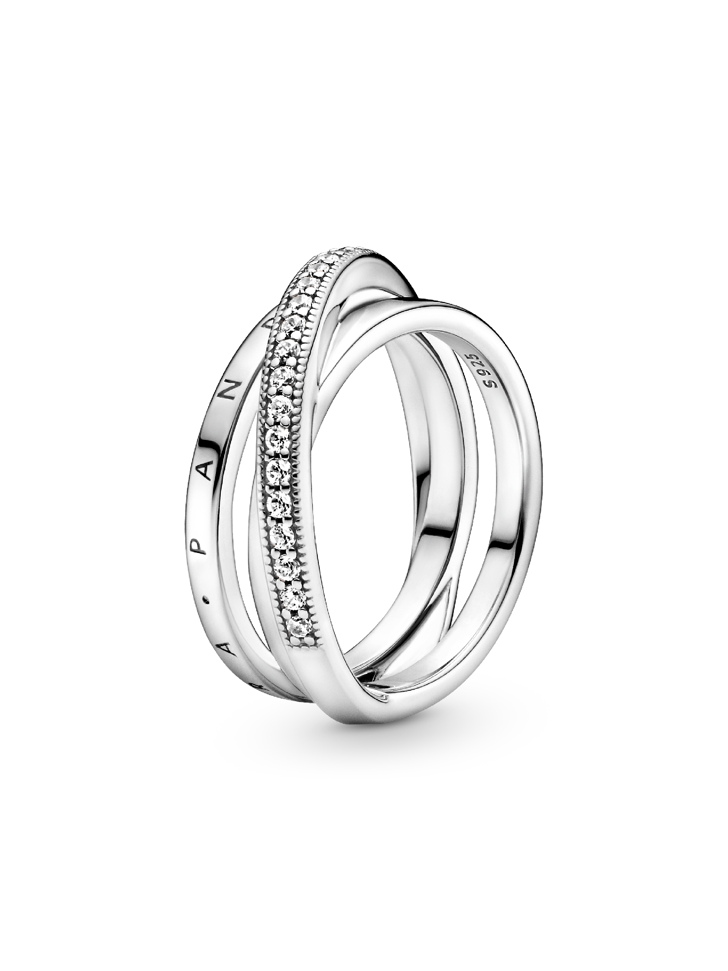 Dreifach gekreuzter Pavé-Ring