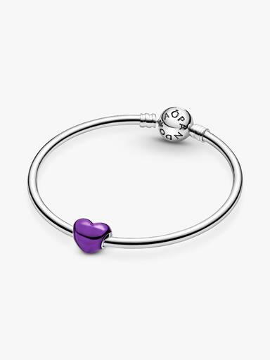 Charm Cœur Violet Métallique
