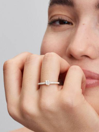 Weißes Chakra Herz Ring