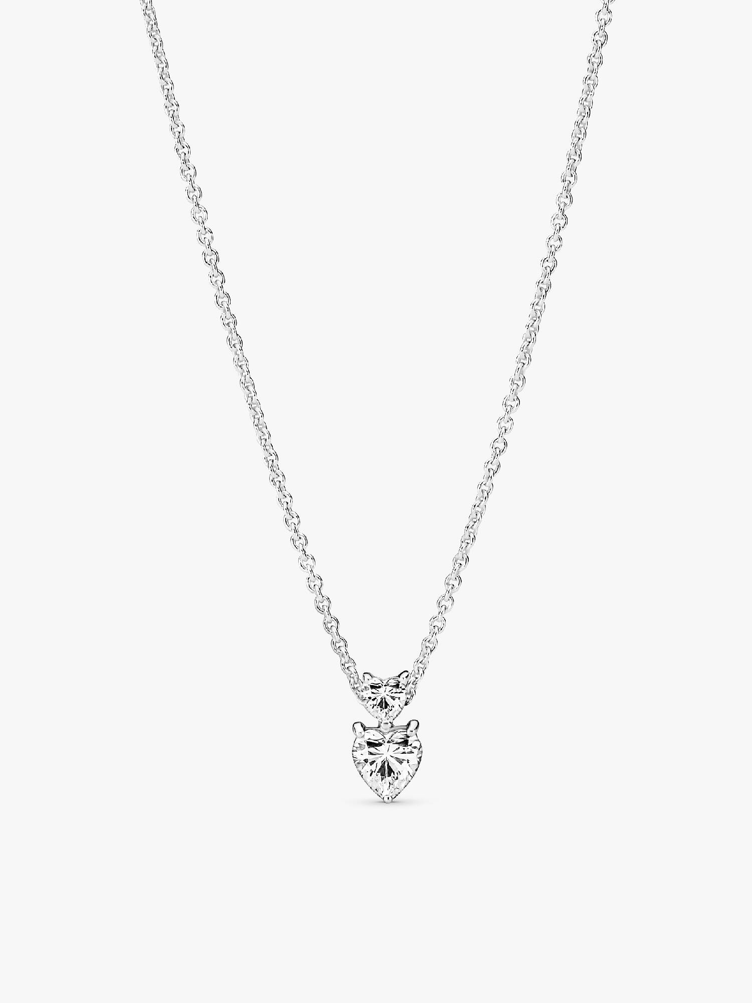 Doppelherz-Anhänger Funkelnde Collier-Halskette