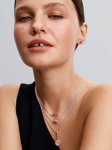 Collier Flèche & Cœur en Verre de Murano