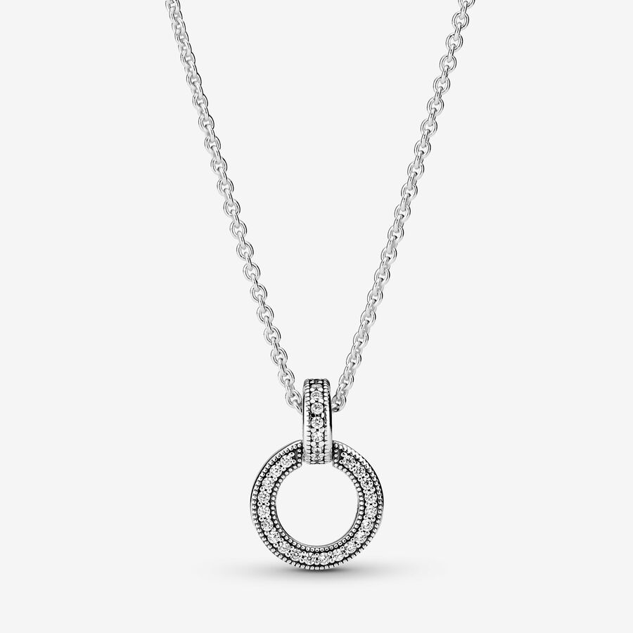 Pendentif & Collier Double Cercle image number 0