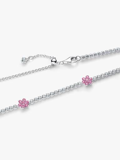 Collana tennis Fiore rosa