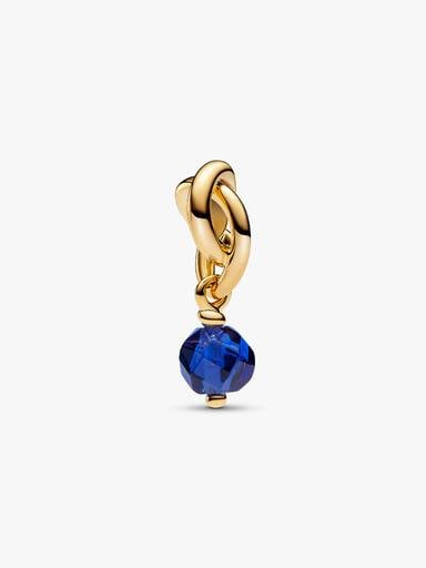 Septembre Charm Pendant Cercle de l'Éternité Bleu Facetté
