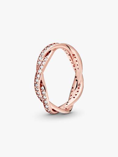 Anello Linee intrecciate scintillante