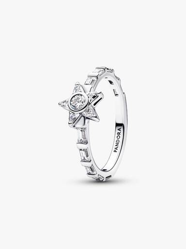 Bague Baguette Étoile Scintillante