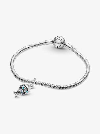 Fisch mit blauen Schuppen Charm-Anhänger