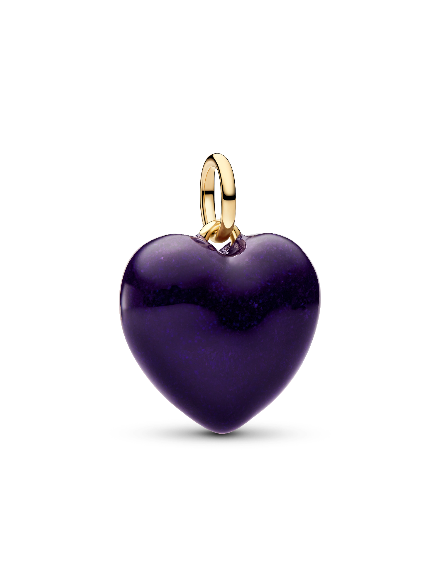 Charm Pendant Cœur Tridimensionnel Violet