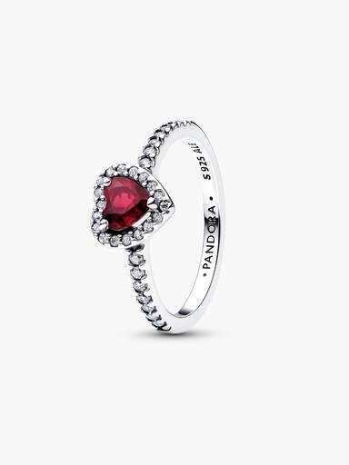 Anello Cuore rosso in rilievo