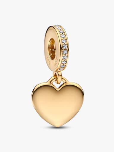 Charm pendente con targhetta a cuore da incidere