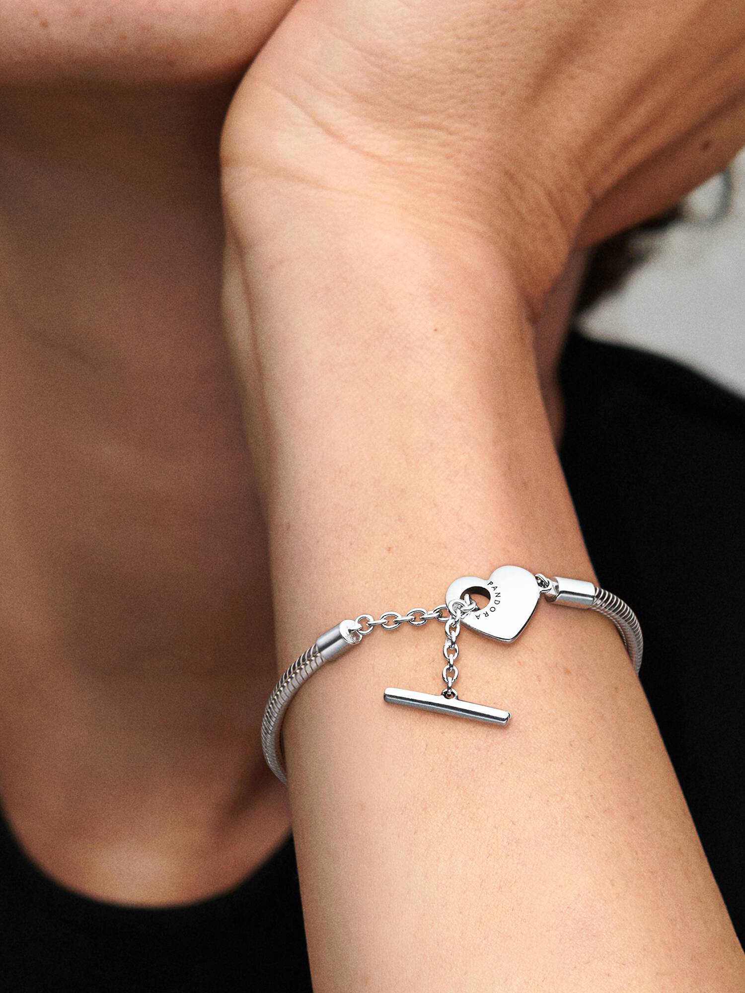 Herz T-Verschluss Schlangen-Gliederarmband