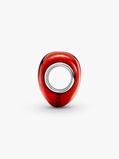 Charm Cuore rosso metallico