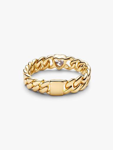 Bague Maille Cubaine Cœur