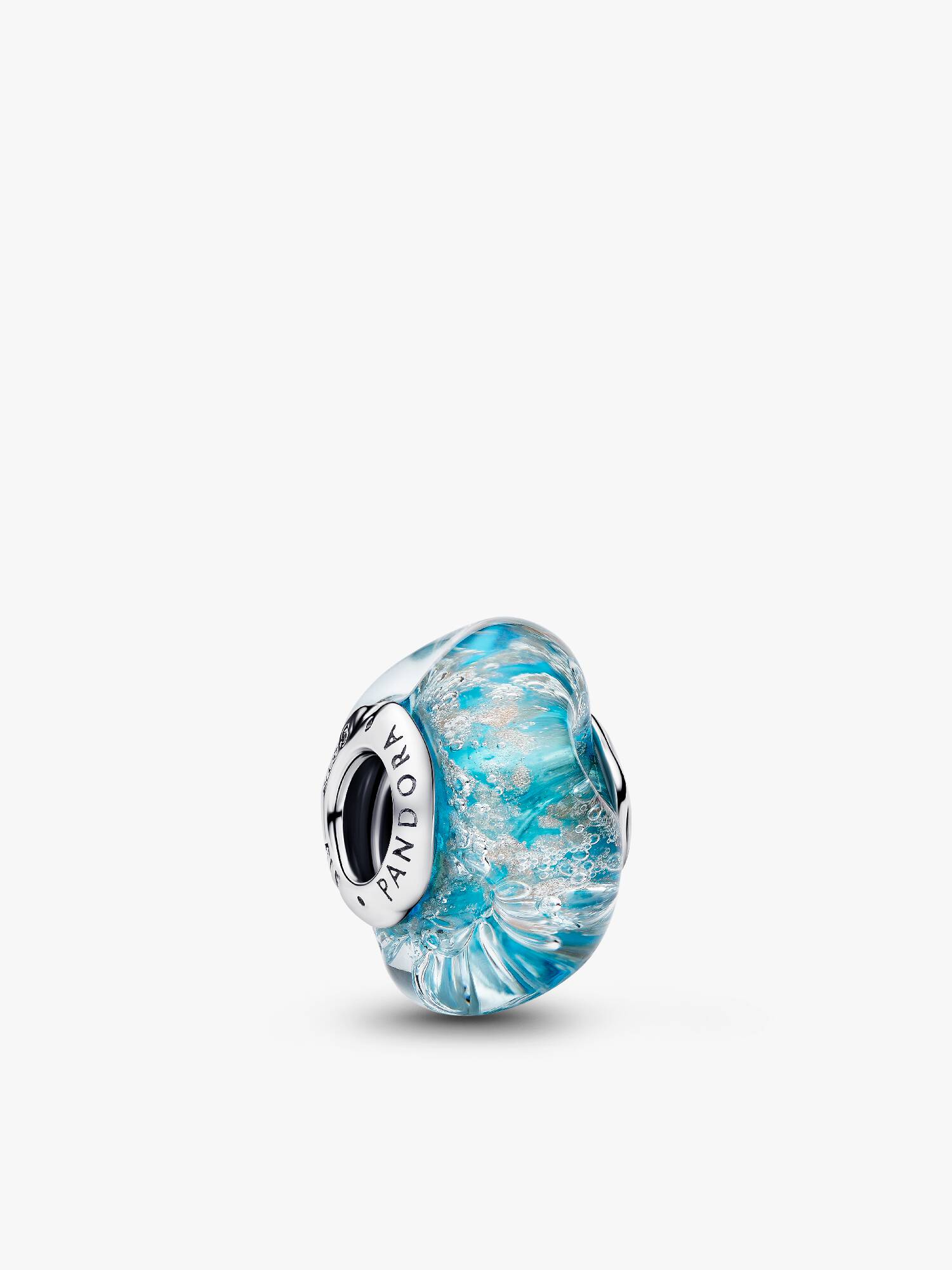 Charm Verre de Murano Turquoise & Paillettes