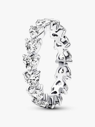 Bague Éternité Rangée de Cœurs