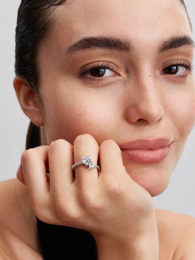 Bague Scintillante Cœur Double