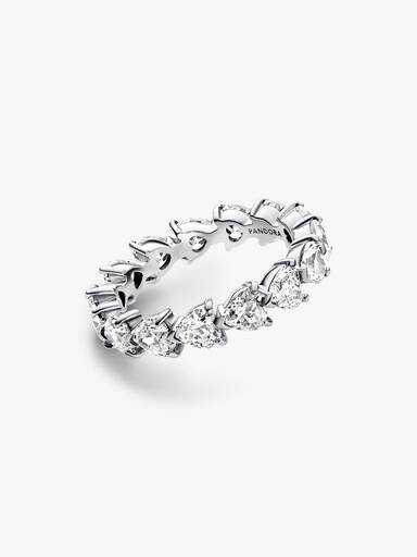 Bague Éternité Rangée de Cœurs