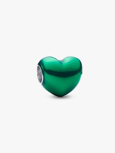 Charm Cœur Vert Métallique
