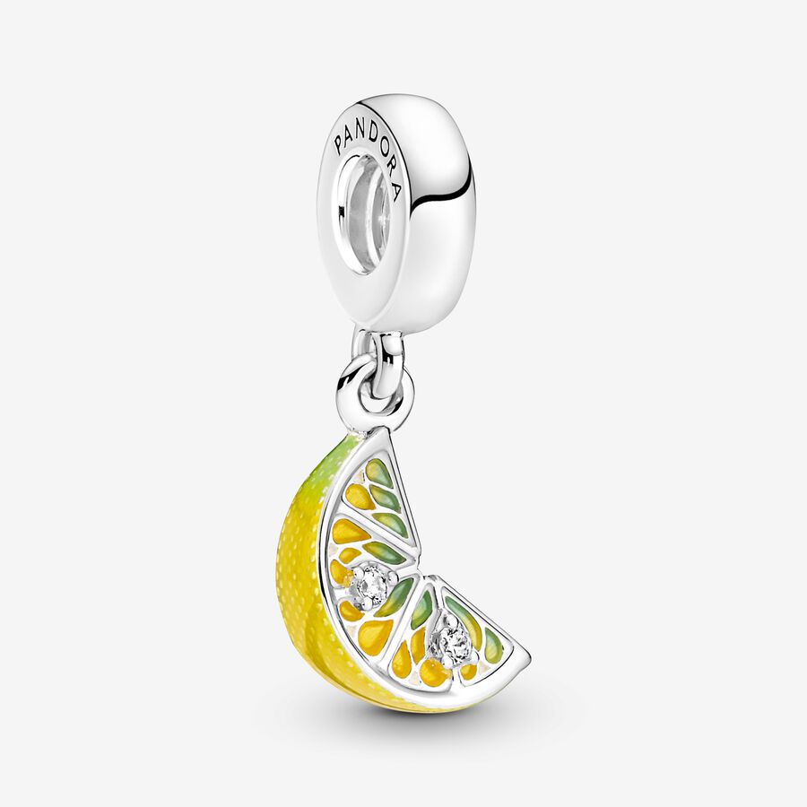 Charm pendente Fetta di limone scintillante image number 0