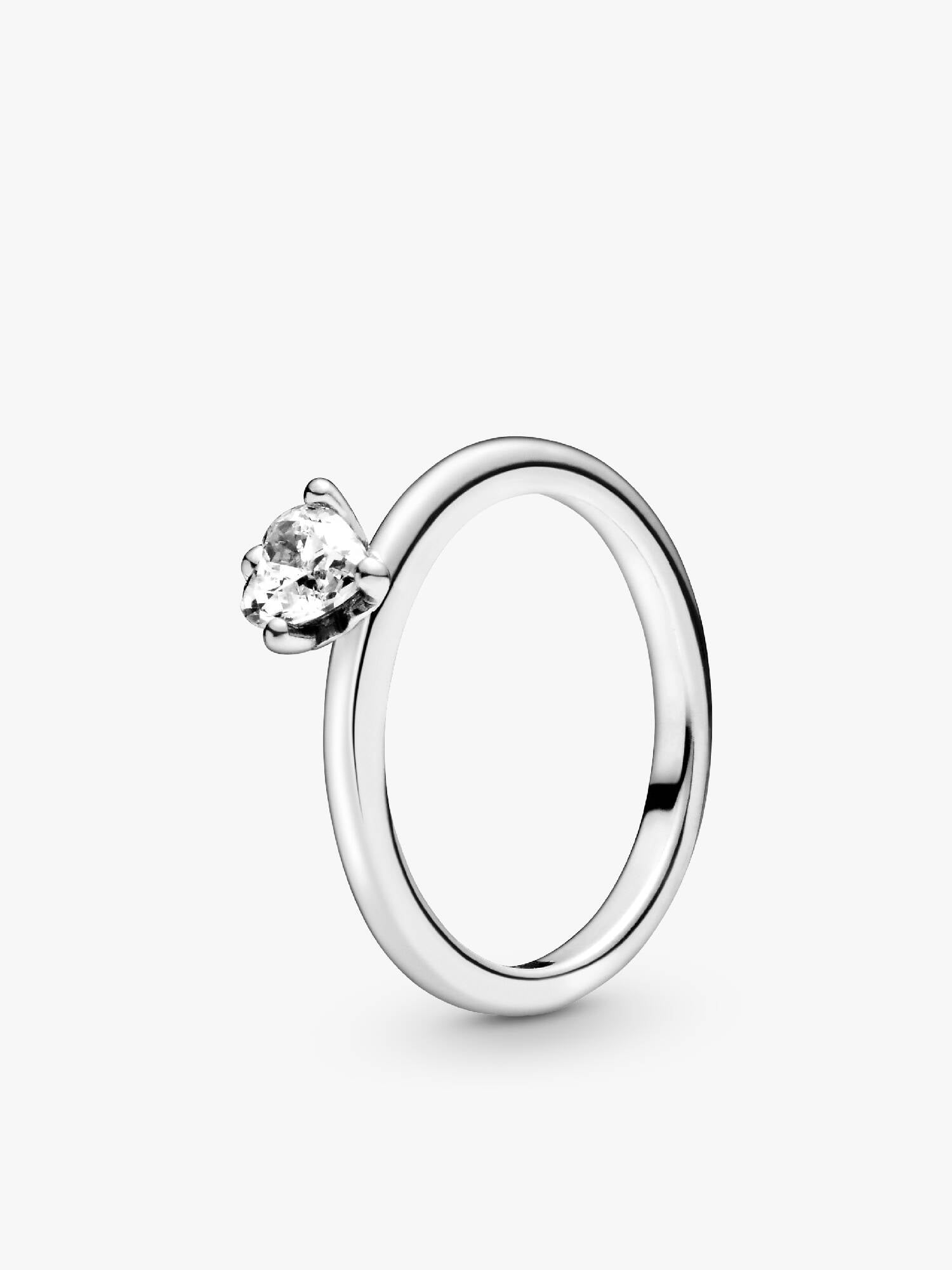 Bague Solitaire Cœur Incolore
