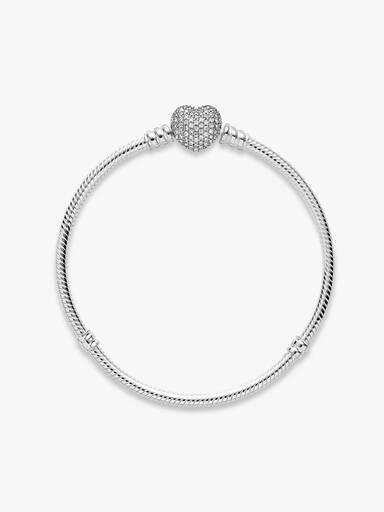 Funkelndes Herz & Schlangen-Gliederarmband