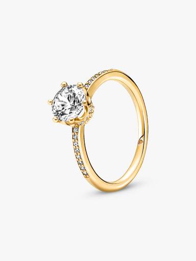 Anello solitario Corona scintillante incolore