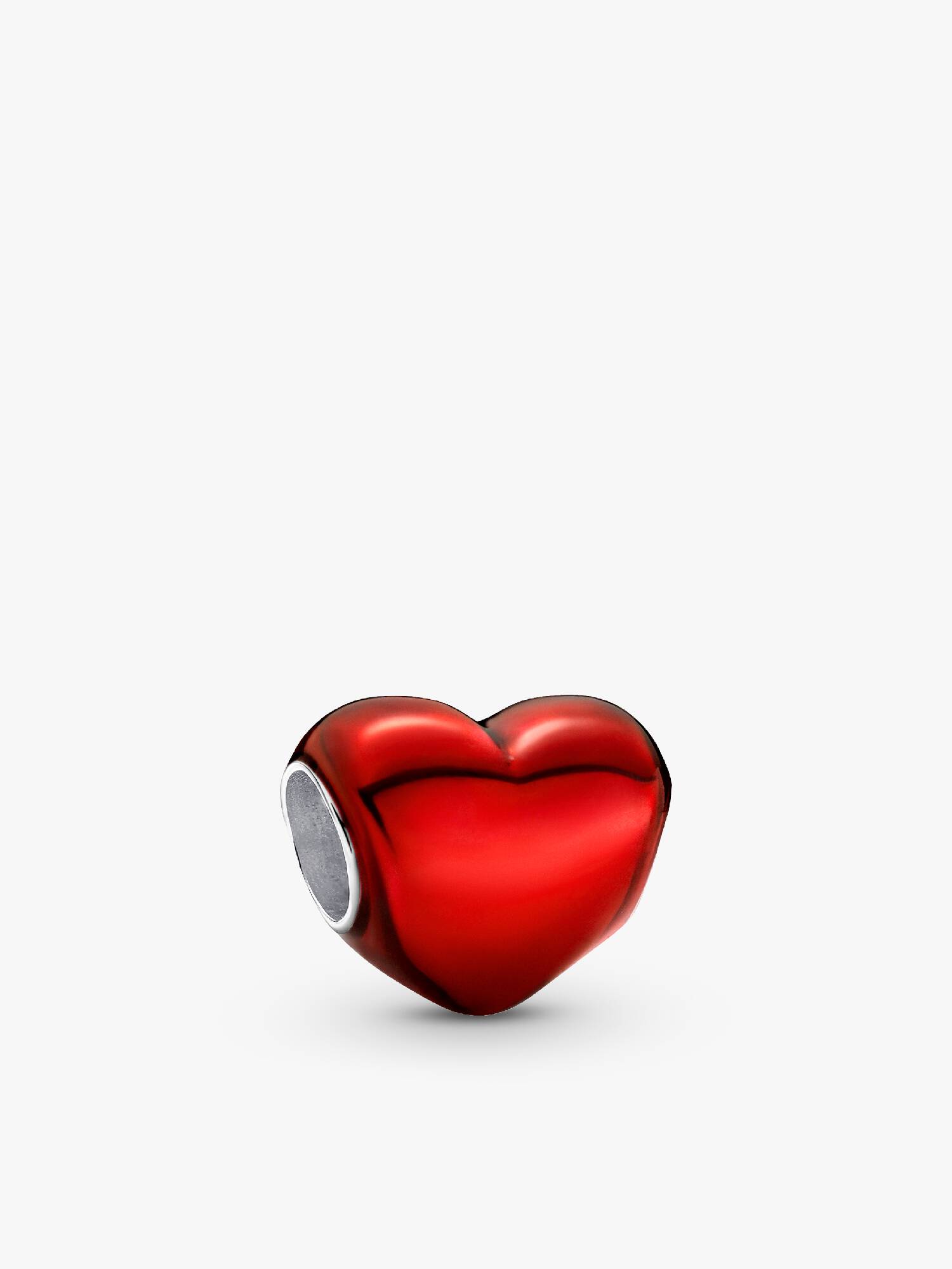Rotes Metallic-Herz Charm