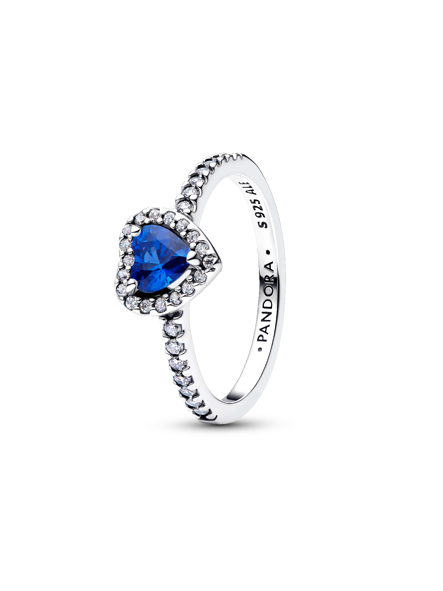 Erhabenes Prinzessinnenblaues Herz Ring