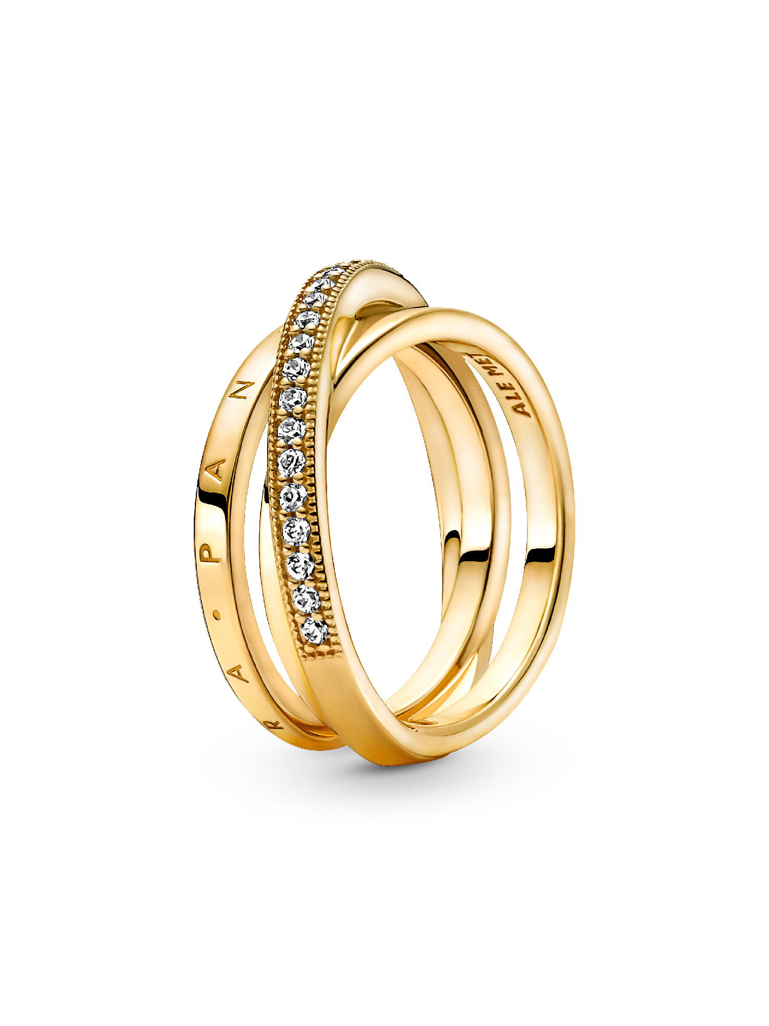 Dreifach gekreuzter Pavé-Ring