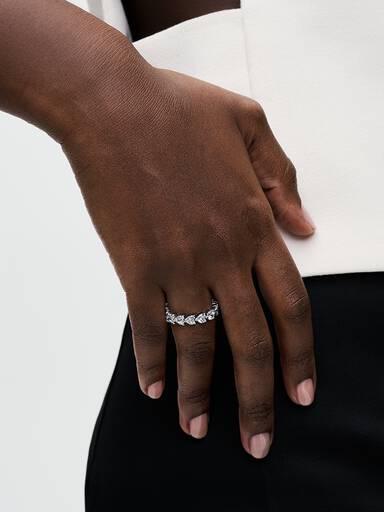 Bague Éternité Rangée de Cœurs