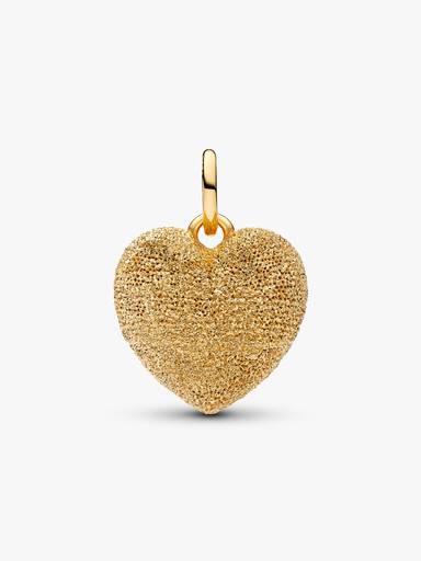 Charm Pendant Cœur Tridimensionnel Texturé