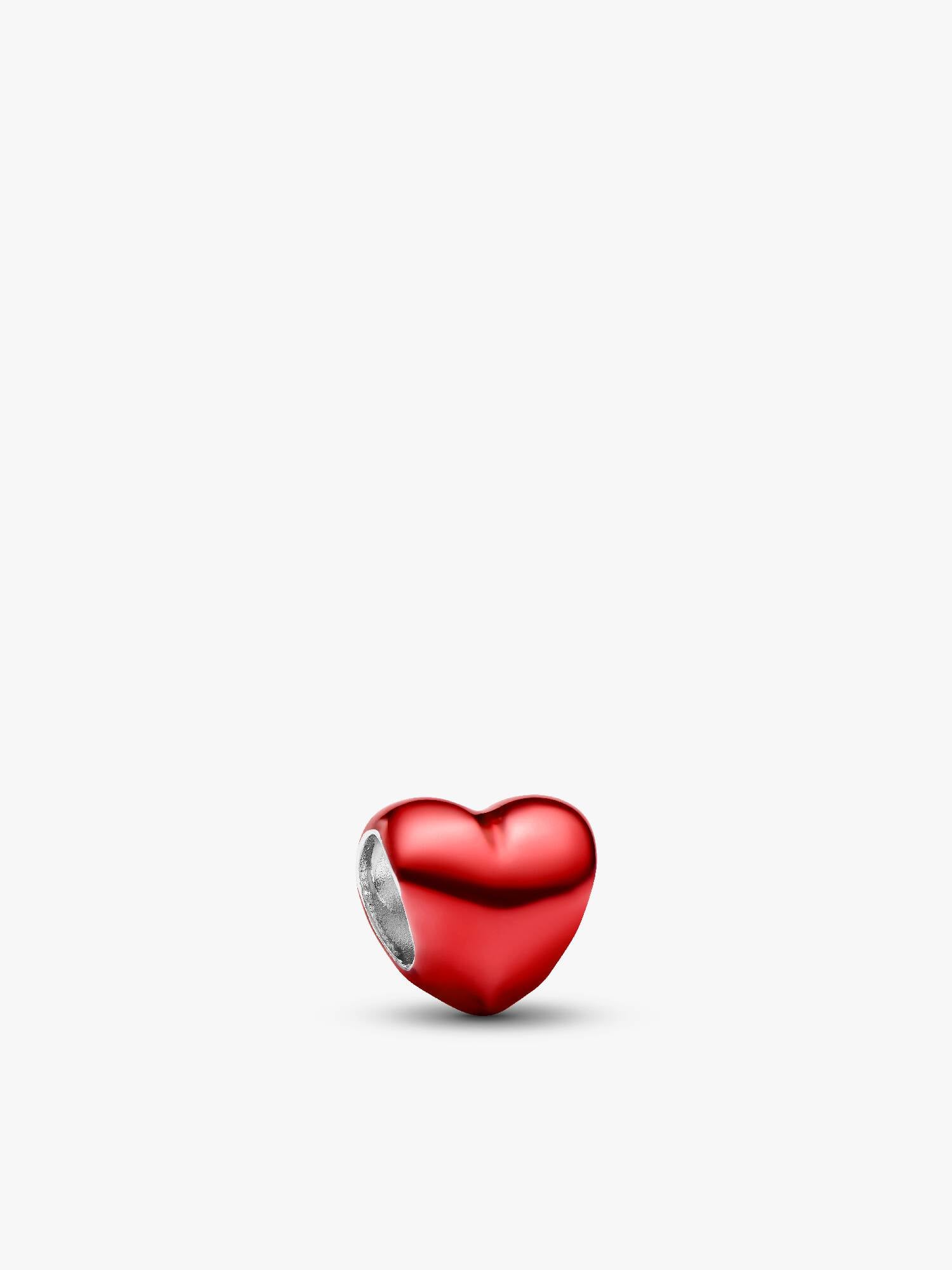 Rotes Metallic Herz Mini-Charm