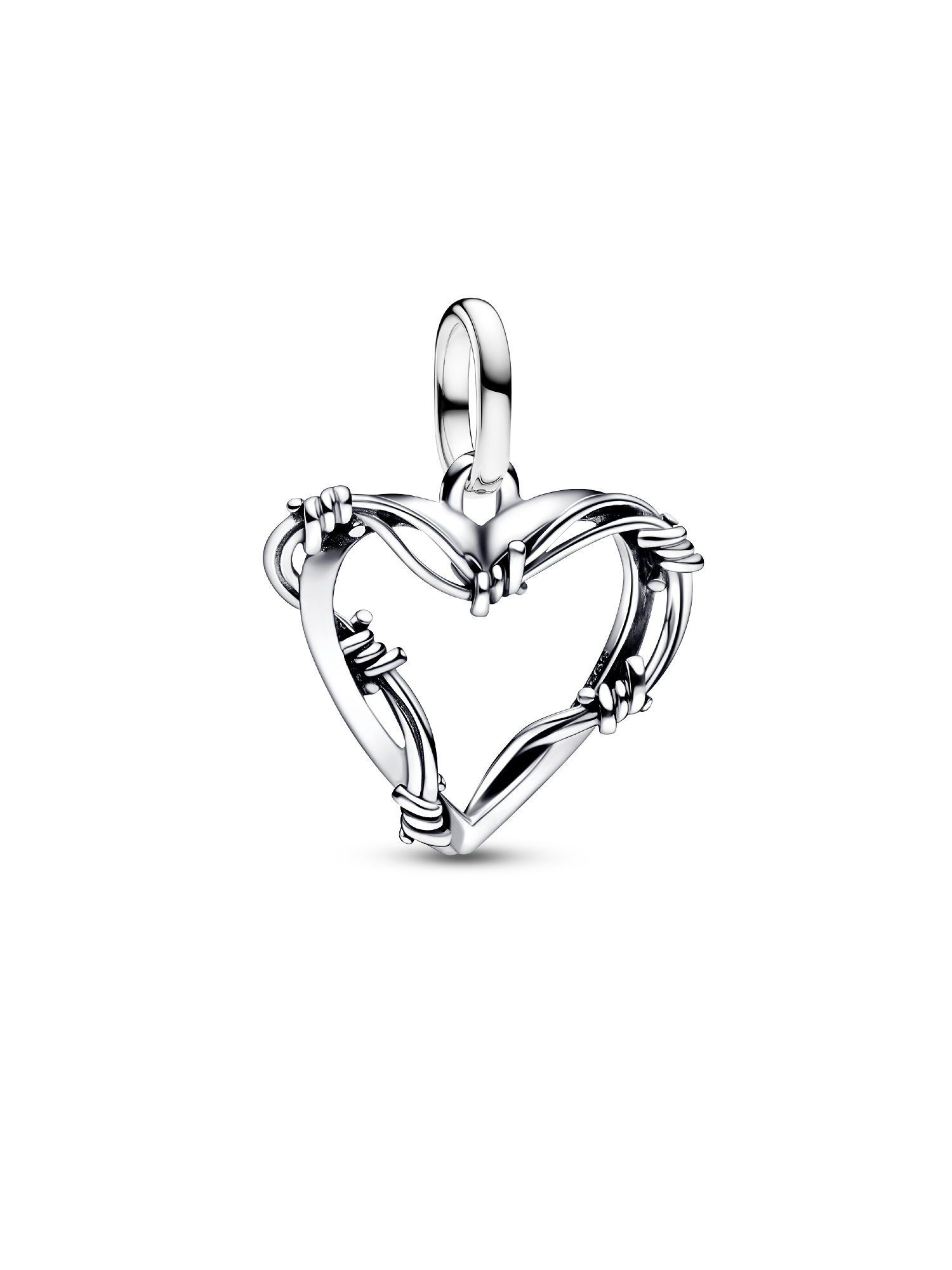Stacheldrahtherz Medaillon-Charm