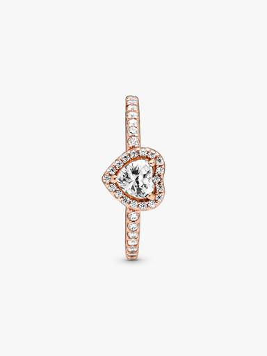 Anello con cuore in rilievo scintillante