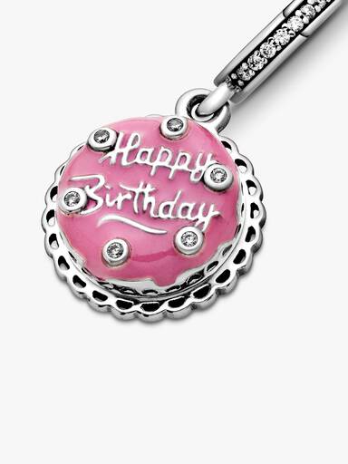 Charm pendente Torta di compleanno rosa