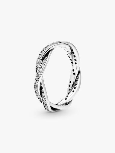 Anello Linee intrecciate scintillante