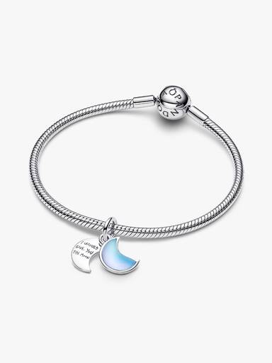 Charm pendente Falce di luna doppio