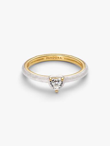 Weißes Chakra Herz Ring