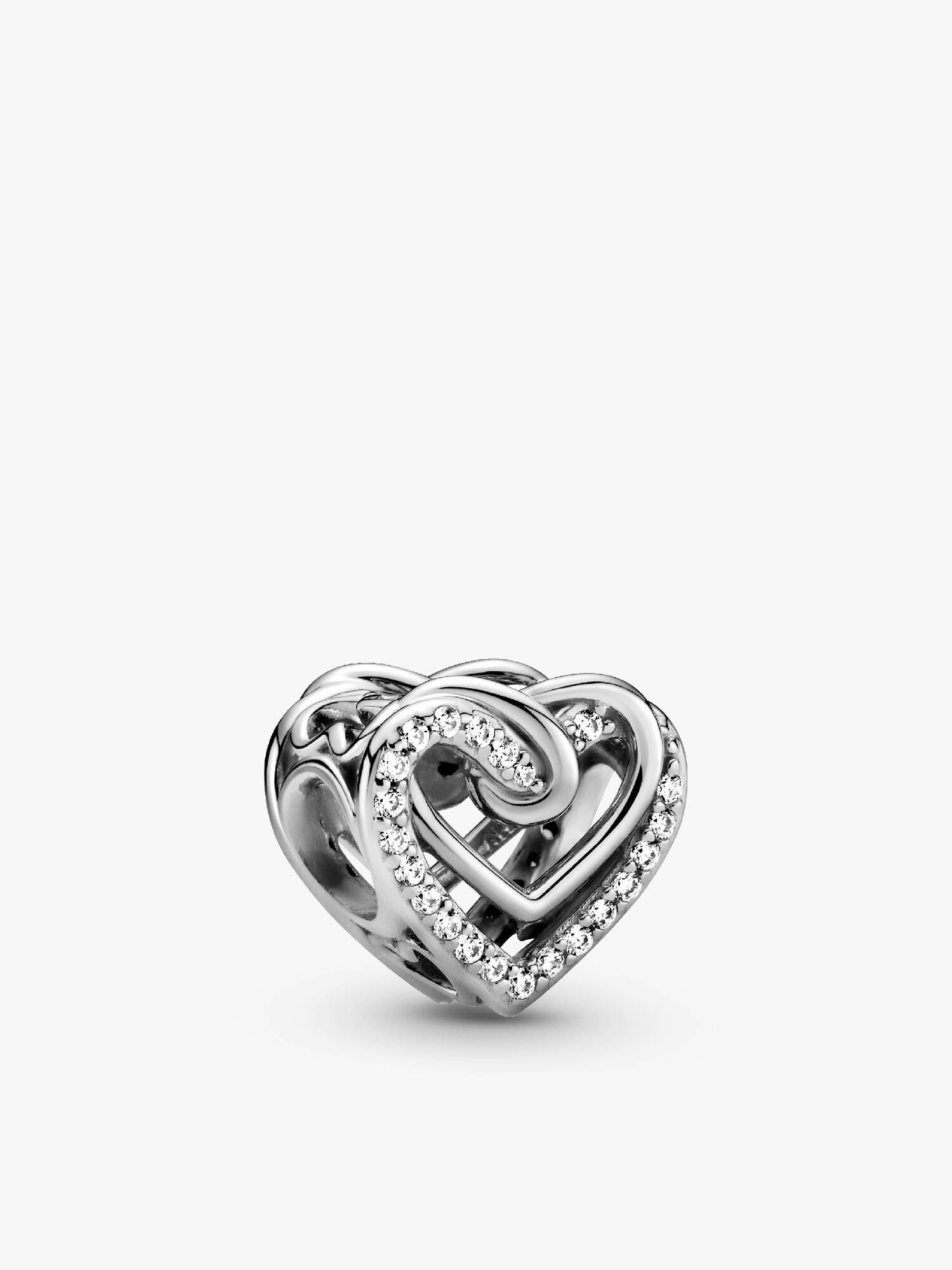 Charm Cuori intrecciati scintillante