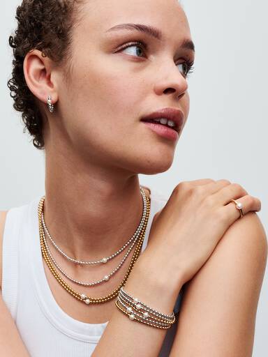 Collana con Perla Coltivata d’Acqua Dolce Trattata e Sfere