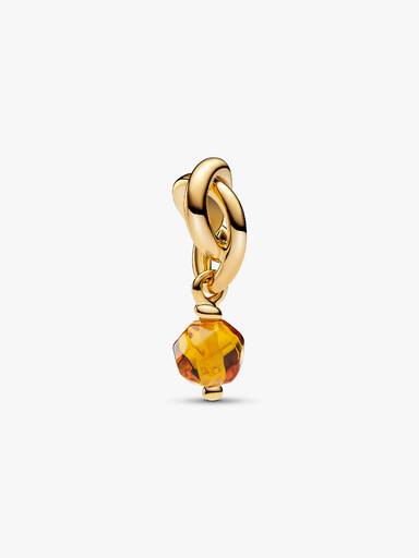 Novembre Charm Pendant Cercle de l'Éternité Miel Facetté