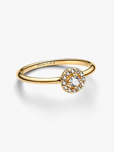 Runder Pavé-Strahlenkranz Ring